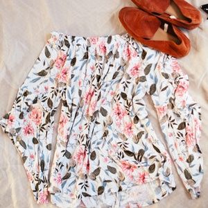 Off shoulder floral blouse